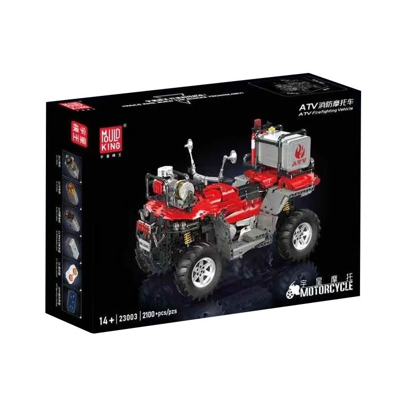 MouldKing 23003 ATV FireFighting Vehicle Xếp hình lắp ráp ghép mô hình ATV Fire Motorcycle