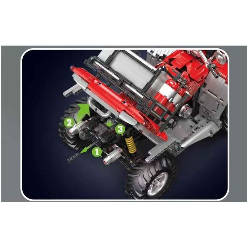 MouldKing 23003 Mould King 23003 ATV FIRE MOTORCYCLE bộ đồ chơi xếp lắp ráp ghép mô hình Technic ATV FIREFIGHTING VEHICLE Kỹ Thuật Công Nghệ Cao Mô Hình Phương Tiện 2100 khối