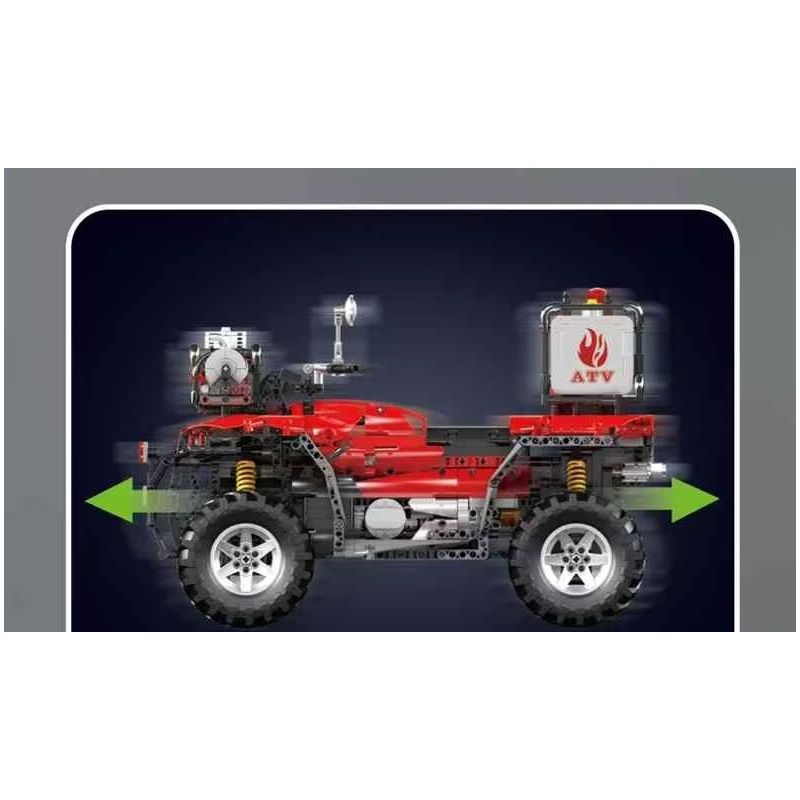 MouldKing 23003 Mould King 23003 ATV FIRE MOTORCYCLE bộ đồ chơi xếp lắp ráp ghép mô hình Technic ATV FIREFIGHTING VEHICLE Kỹ Thuật Công Nghệ Cao Mô Hình Phương Tiện 2100 khối