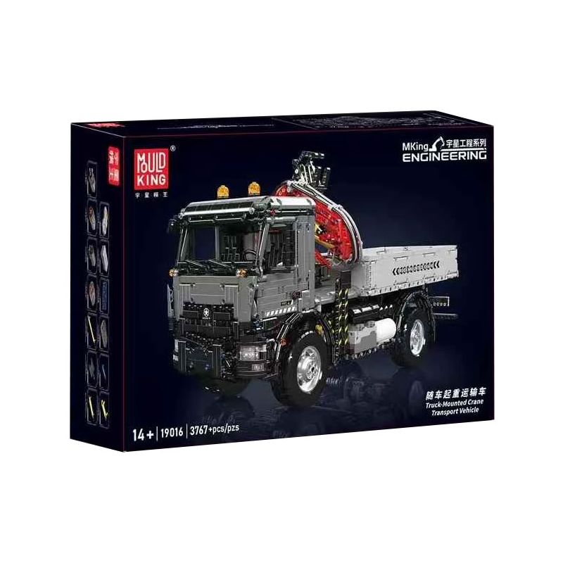 MouldKing 19016 Truck Mounted Crane Transport Vehicle Xếp hình lắp ráp ghép mô hình Phương tiện vận chuyển