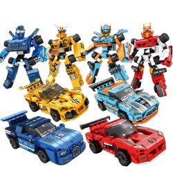 MINGDI LEIBAO K2152 2152 XE CHUYỂN ĐỔI TRỰC TIẾP MECHA 4 MÔ HÌNH bộ đồ chơi xếp lắp ráp ghép mô hình Racers Đua Tốc Độ 1154 khối