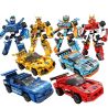 MINGDI LEIBAO K2152 2152 XE CHUYỂN ĐỔI TRỰC TIẾP MECHA 4 MÔ HÌNH bộ đồ chơi xếp lắp ráp ghép mô hình Racers Đua Tốc Độ 1154 khối