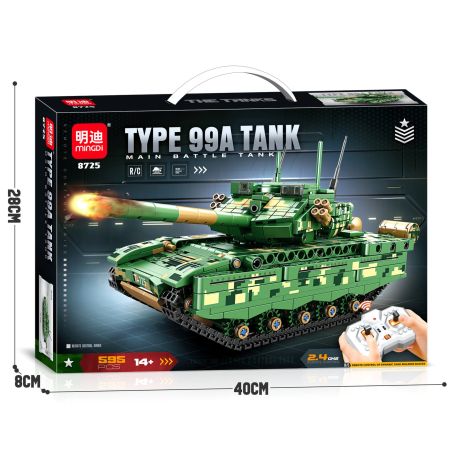 MINGDI LEIBAO 8725 2 4G ĐIỀU KHIỂN TỪ XA 99A TANK bộ đồ chơi xếp lắp ráp ghép mô hình Military Army TYPE 99A TANK Quân Sự Bộ Đội 595 khối