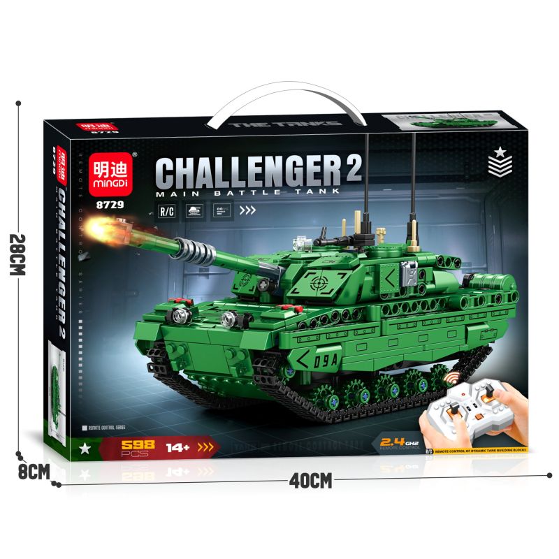 MINGDI LEIBAO 8729 BỂ ĐIỀU KHIỂN TỪ XA 2.4G bộ đồ chơi xếp lắp ráp ghép mô hình Military Army CHALLENGER 2 MAIN BATTLE TANK Quân Sự Bộ Đội 598 khối