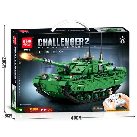MINGDI LEIBAO 8729 BỂ ĐIỀU KHIỂN TỪ XA 2.4G bộ đồ chơi xếp lắp ráp ghép mô hình Military Army CHALLENGER 2 MAIN BATTLE TANK Quân Sự Bộ Đội 598 khối