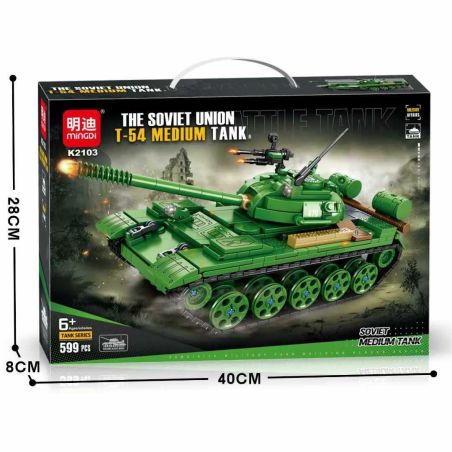 MINGDI LEIBAO K2103 2103 T-54 MAIN BATTLE TANK bộ đồ chơi xếp lắp ráp ghép mô hình Military Army THE SOVIET UNION T-54 MEDIUM TANK Quân Sự Bộ Đội 599 khối