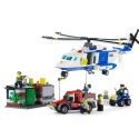 GUDI 9319 non Lego TRỰC THĂNG CẢNH SÁT PHỐI HỢP MÔ TÔ 4 BÁNH bộ đồ chơi xếp lắp ráp ghép mô hình City POLICE Thành Phố 628 khối