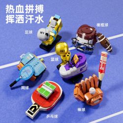 FORANGE FC8161 8161 THIẾT BỊ THỂ THAO SET 6 PHONG CÁCH BÓNG BÀN CHÀY BẦU DỤC TENNIS ĐÁ RỔ bộ đồ chơi xếp lắp ráp ghép mô hình Creator Sáng Tạo 650 khối