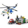 GUDI 9319 non  TRỰC THĂNG CẢNH SÁT PHỐI HỢP MÔ TÔ 4 BÁNH bộ đồ chơi xếp lắp ráp ghép mô hình City POLICE Thành Phố 628 khối