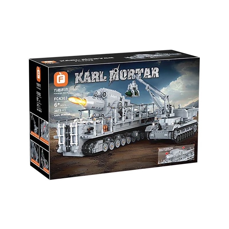 FORANGE FC4303 4303 VỮA CARL 1:26 tỷ lệ 1:26 bộ đồ chơi xếp lắp ráp ghép mô hình Military Army KARL MORTAR Quân Sự Bộ Đội 2875 khối