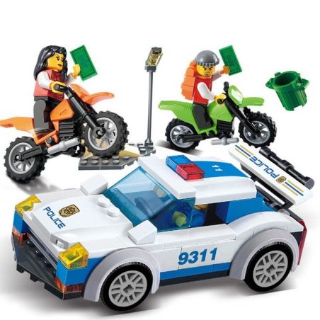 GUDI 9311 Xếp hình kiểu  CITY Police Chasing Cảnh Sát Truy đuổi Mô Tô Cướp 158 khối