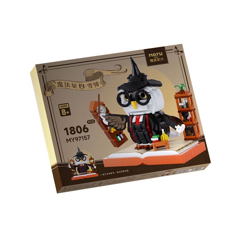 MOYU BLOCK MY97157 97157 HỢP ĐỒNG MA THUẬT SNOW OWL MESSENGER VĨNH CỬU bộ đồ chơi xếp lắp ráp ghép mô hình SNOWY OWL 1806 khối