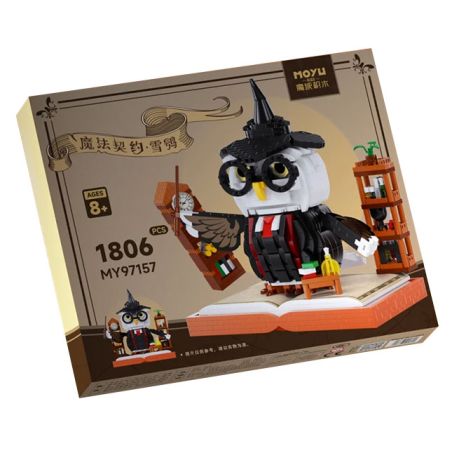 MOYU BLOCK MY97157 97157 HỢP ĐỒNG MA THUẬT SNOW OWL MESSENGER VĨNH CỬU bộ đồ chơi xếp lắp ráp ghép mô hình SNOWY OWL 1806 khối