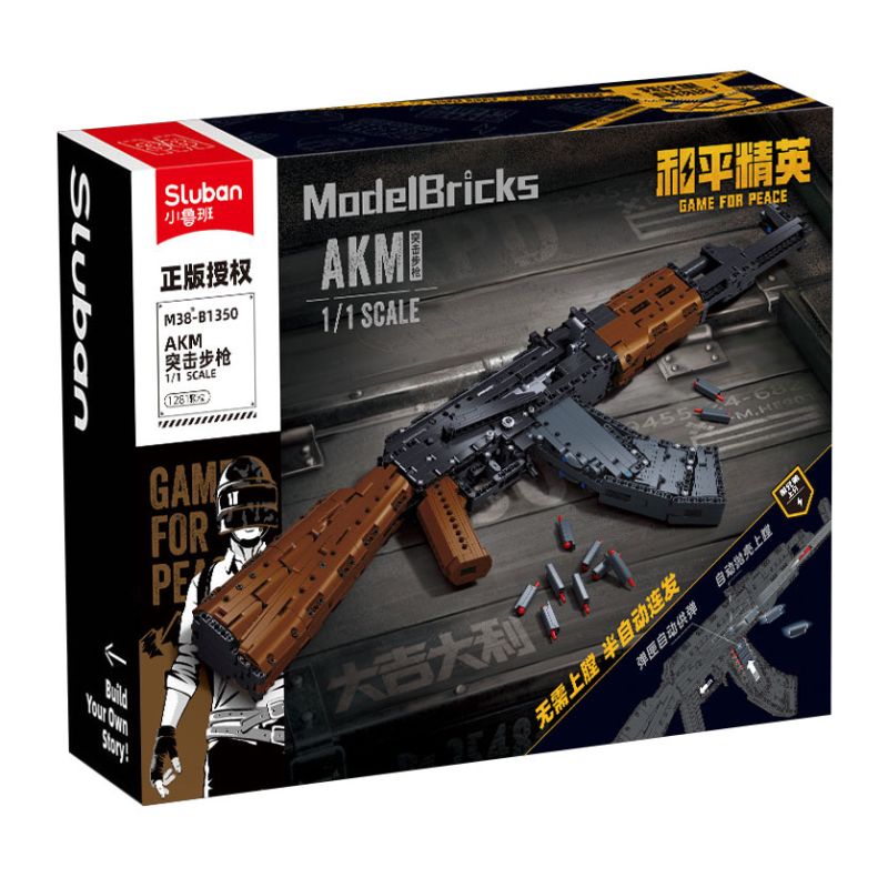 Sluban M38-B1350 Xếp hình lắp ráp ghép mô hình Hòa bình Elite: Súng trường AKM Assault