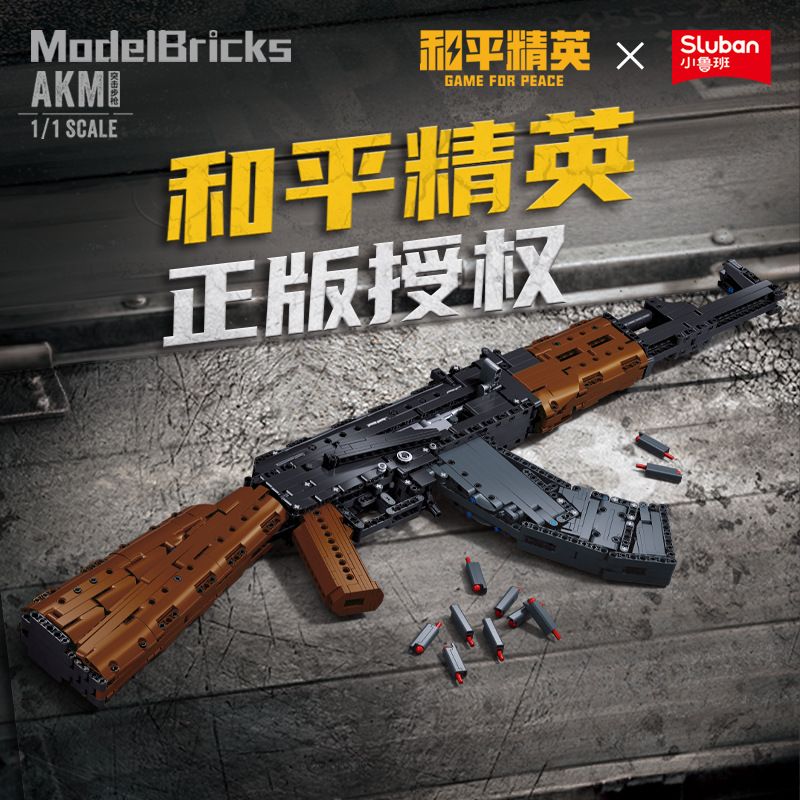SLUBAN M38-B1350 B1350 1350 M38B1350 38-B1350 HÒA BÌNH ELITE SÚNG TRƯỜNG AKM ASSAULT tỷ lệ 1:1 bộ đồ chơi xếp lắp ráp ghép mô hình Technic Kỹ Thuật Công Nghệ Cao Mô Hình Phương Tiện 1281 khối