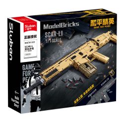 SLUBAN M38-B1353 B1353 1353 M38B1353 38-B1353 HÒA BÌNH ELITE SÚNG TRƯỜNG TẤN CÔNG SCAR-L tỷ lệ 1:1 bộ đồ chơi xếp lắp ráp ghép mô hình Technic Kỹ Thuật Công Nghệ Cao Mô Hình Phương Tiện 1690 khối