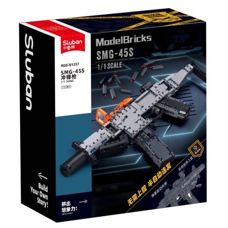 SLUBAN M38-B1357 B1357 1357 M38B1357 38-B1357 HÒA BÌNH ELITE SMG-45DS SUBMACHINE SÚNG tỷ lệ 1:1 bộ đồ chơi xếp lắp ráp ghép mô hình Technic Kỹ Thuật Công Nghệ Cao Mô Hình Phương Tiện 715 khối