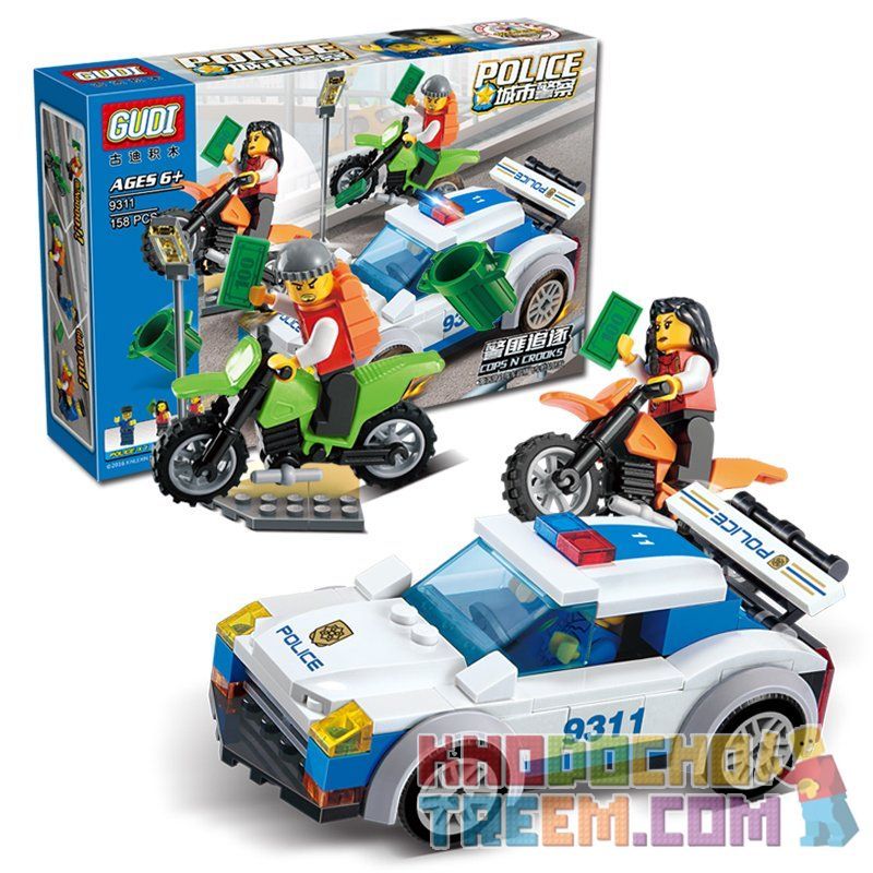 GUDI 9311 Xếp hình kiểu  CITY Police Chasing Cảnh Sát Truy đuổi Mô Tô Cướp 158 khối GUDI 9311 Xếp hình kiểu  CITY Police Chasing Cảnh Sát Truy đuổi Mô Tô Cướp 158 khối