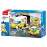 SLUBAN M38-B1290 B1290 1290 M38B1290 38-B1290 FU MENGCHENG HỆ THỐNG GIAO HÀNG TRONG NHÀ bộ đồ chơi xếp lắp ráp ghép mô hình City Thành Phố 255 khối
