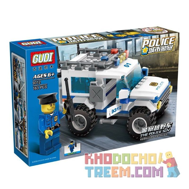 GUDI 9312 non  XE SUV CỦA CẢNH CÁT bộ đồ chơi xếp lắp ráp ghép mô hình City POLICE CROSS COUNTRY VEHICLE Thành Phố 163 khối