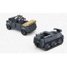 THIRDPARTY 300002 SD.KFZ.2 HALF TRACK MOTORCYCLE VÀ 82 XÔ XE TẢI 1:35 tỷ lệ 1:35 bộ đồ chơi xếp lắp ráp ghép mô hình Military Army SD.KFZ.2 TYPE 82 KUBELWAGEN Quân Sự Bộ Đội 414 khối