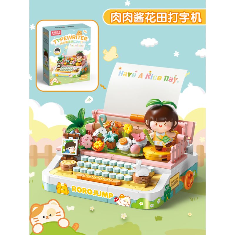 FEMIBOX S44092 44092 NƯỚC SỐT THỊT MÁY ĐÁNH CHỮ CÁNH ĐỒNG HOA bộ đồ chơi xếp lắp ráp ghép mô hình ROROJUMP 386 khối