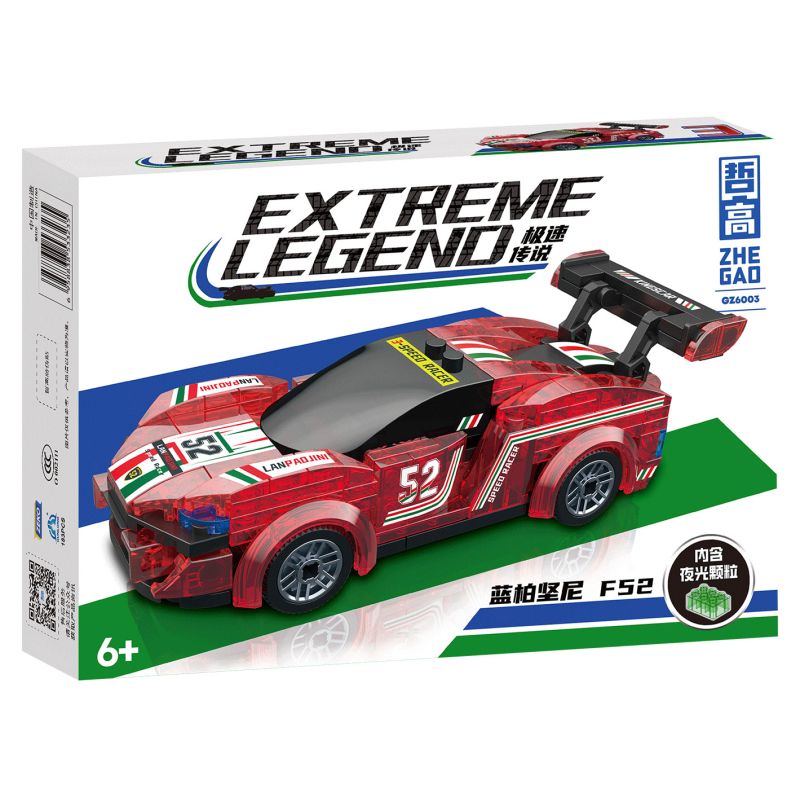 ZHEGAO GZ6003 6003 CÁC MÔ HÌNH LEGEND OF SPEED ​​4 bộ đồ chơi xếp lắp ráp ghép mô hình Speed Champions Racing Cars Đua Xe Công Thức