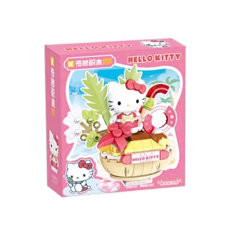 KEEPPLEY K20871 20871 HỒ BƠI MÙA HÈ CỦA GIA ĐÌNH SANRIO BÁT PUDDING DỪA KATIE MÈO bộ đồ chơi xếp lắp ráp ghép mô hình