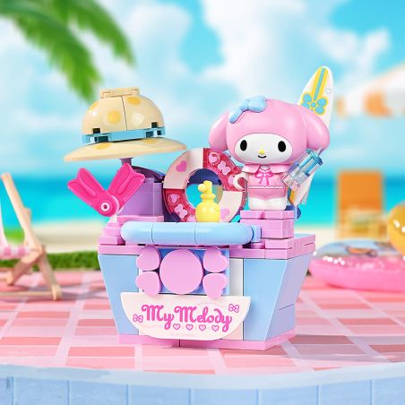KEEPPLEY K20872 20872 HỒ BƠI MÙA HÈ CỦA GIA ĐÌNH SANRIO LADY BEACH BAG MELODY bộ đồ chơi xếp lắp ráp ghép mô hình