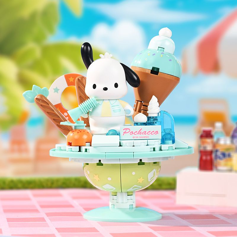 KEEPPLEY K20875 20875 HỒ BƠI MÙA HÈ CỦA GIA ĐÌNH SANRIO MINT PARFAIT CUP PARCHA DOG bộ đồ chơi xếp lắp ráp ghép mô hình