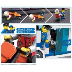 GUDI 9313 non  XE CHỞ PHẠM NHÂN bộ đồ chơi xếp lắp ráp ghép mô hình City POLICE Thành Phố 204 khối