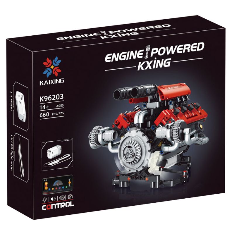 KAIXING K96203 Xếp hình lắp ráp ghép mô hình Động cơ Ferrari V8