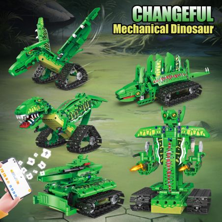 KAIYU KEEYEE WORLD K96184 96184 KHỦNG LONG BIẾN 5 TRONG 1 bộ đồ chơi xếp lắp ráp ghép mô hình Technic Kỹ Thuật Công Nghệ Cao Mô Hình Phương Tiện