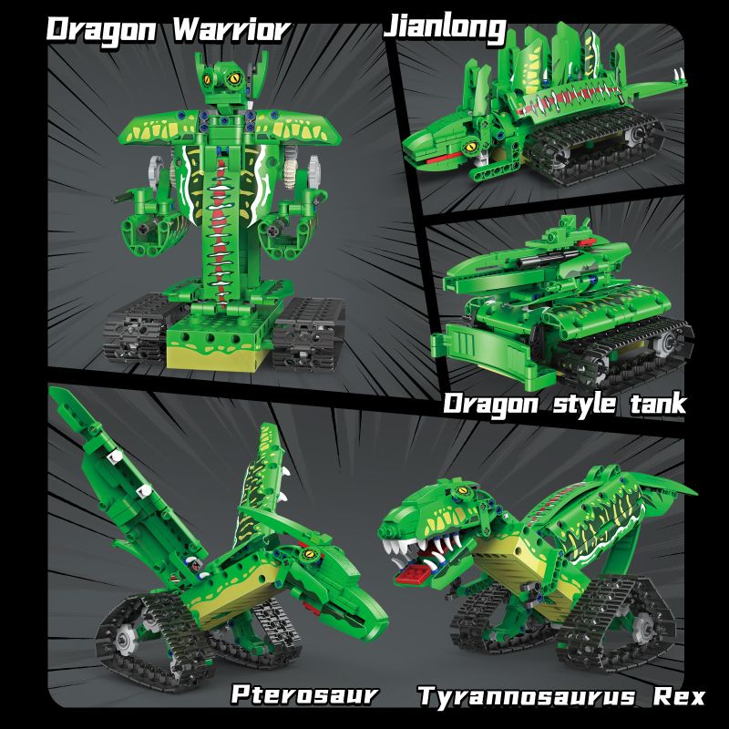 KAIYU KEEYEE WORLD K96184 96184 KHỦNG LONG BIẾN 5 TRONG 1 bộ đồ chơi xếp lắp ráp ghép mô hình Technic Kỹ Thuật Công Nghệ Cao Mô Hình Phương Tiện