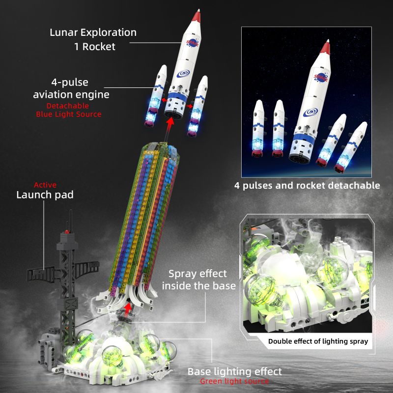 KAIYU KEEYEE WORLD K96171 96171 APOCALYPSE DREAM LIGHT SPRAY ZERO GRAVITY ROCKET bộ đồ chơi xếp lắp ráp ghép mô hình City SPACE POST RAINBOW ROCKET Thành Phố KAIYU KEEYEE WORLD K96171 96171 APOCALYPSE DREAM LIGHT SPRAY ZERO GRAVITY ROCKET bộ đồ chơi xếp lắp ráp ghép mô hình City SPACE POST RAINBOW ROCKET Thành Phố