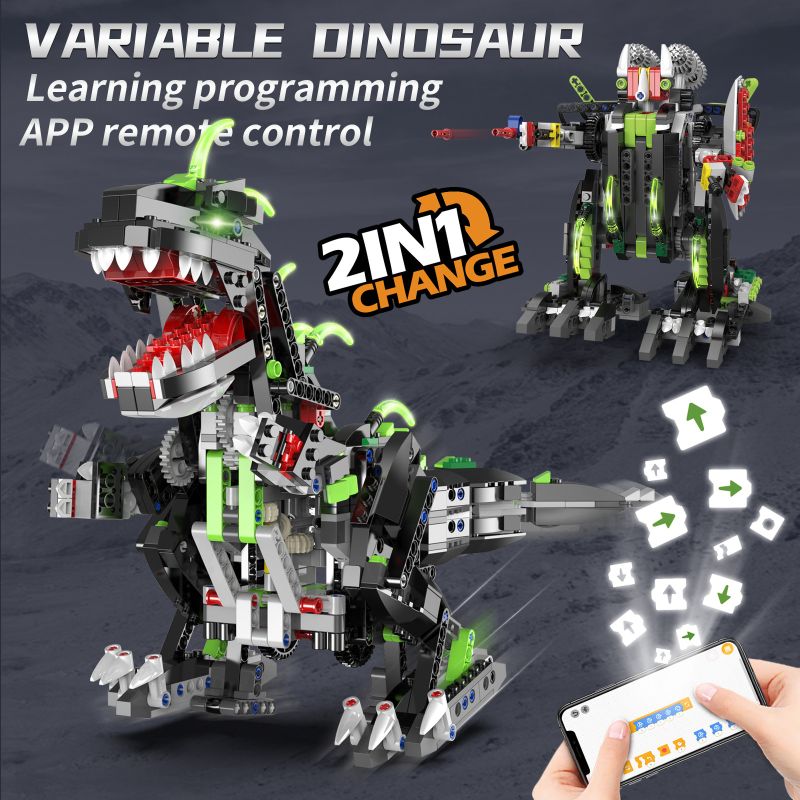 KAIYU KEEYEE WORLD K96114 96114 KIỂM SOÁT TỪ XA CỦA RỒNG CHUYÊN CHẾ bộ đồ chơi xếp lắp ráp ghép mô hình Technic VARIABLE DINOSAUR Kỹ Thuật Công Nghệ Cao Mô Hình Phương Tiện 832 khối