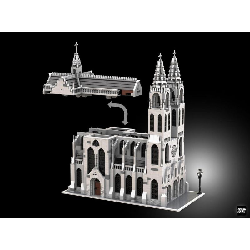 BAKA TECHNOLOGY 33920 REBRICKABLE MOC-148170 148170 MOC148170 NHÀ THỜ GOTHIC bộ đồ chơi xếp lắp ráp ghép mô hình Medieval Castle GOTHIC CATHEDRAL Chiến Tranh Trung Cổ 4136 khối