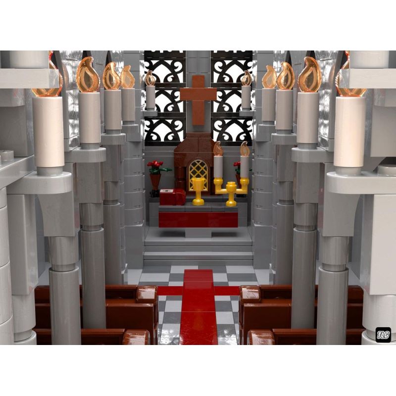 BAKA TECHNOLOGY 33920 REBRICKABLE MOC-148170 148170 MOC148170 NHÀ THỜ GOTHIC bộ đồ chơi xếp lắp ráp ghép mô hình Medieval Castle GOTHIC CATHEDRAL Chiến Tranh Trung Cổ 4136 khối