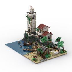 BAKA TECHNOLOGY 33923 REBRICKABLE MOC-117472 117472 MOC117472 CƯỚP BIỂN NGUYỀN RỦA BÃI bộ đồ chơi xếp lắp ráp ghép mô hình Pirates Of The Caribbean THE CURSED BEACH Cướp Biển Vùng Caribe 8028 khối