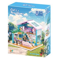ZHEGAO 612053 NGÔI SAO MÈO MỚI NHÀ bộ đồ chơi xếp lắp ráp ghép mô hình CAT'S NEW HOME 730 khối