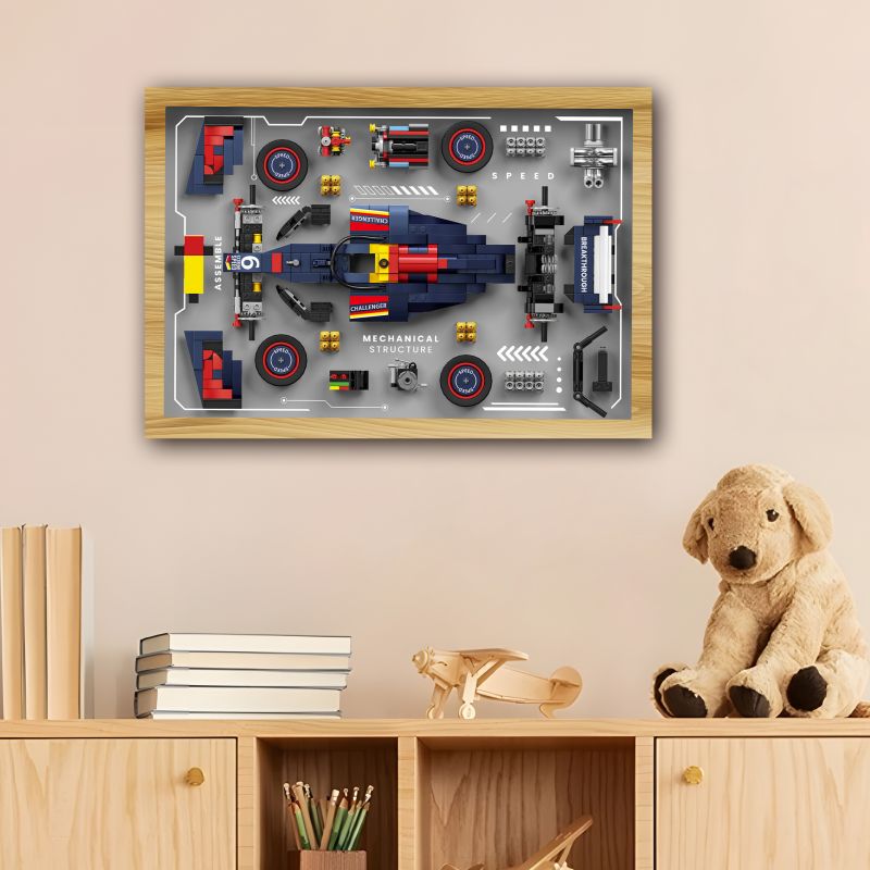 GOQI YC-576 BỨC TRANH THÁO GỠ XE F1 ĐUA bộ đồ chơi xếp lắp ráp ghép mô hình Racers Đua Tốc Độ 738 khối