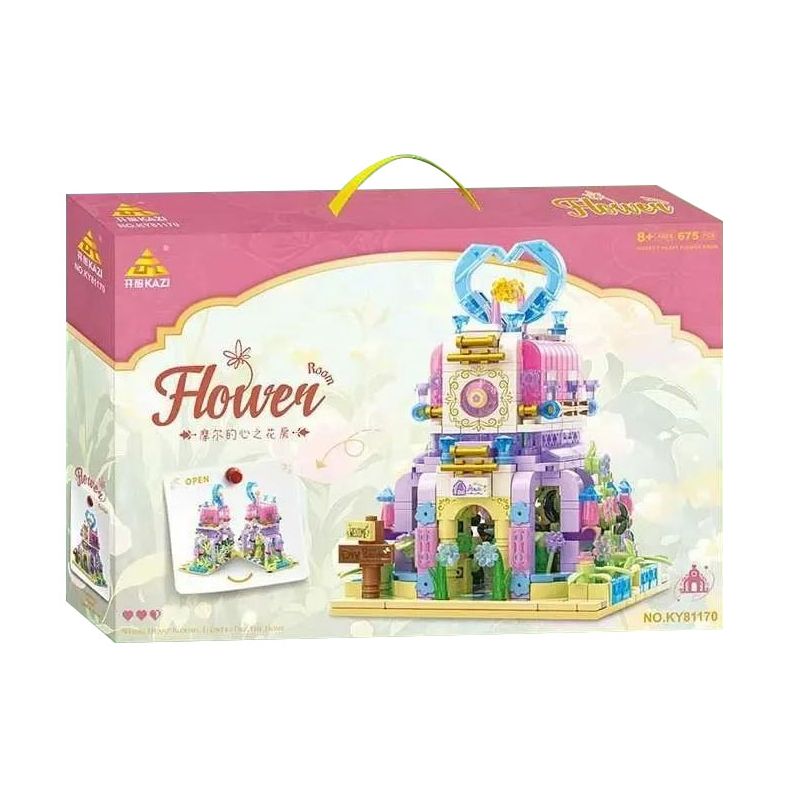 CAYI KY81170 81170 NHÀ HOA TRÁI TIM CỦA MOORE bộ đồ chơi xếp lắp ráp ghép mô hình FLOWER ROOM 675 khối