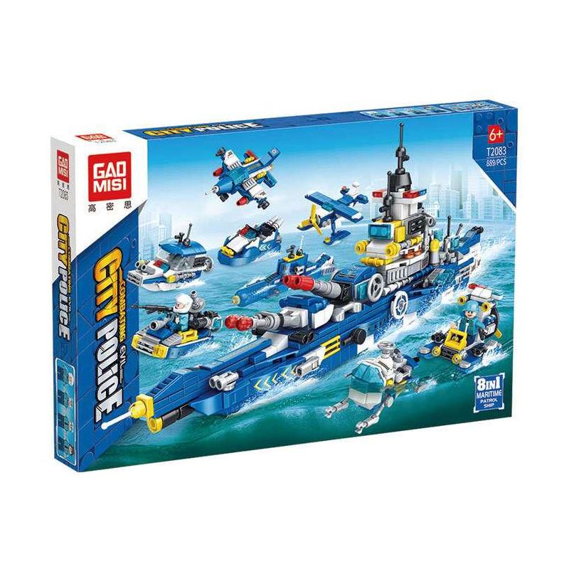 GAOMISI T2083 2083 TÀU TUẦN TRA HÀNG HẢI 8 TRONG 1 bộ đồ chơi xếp lắp ráp ghép mô hình City Thành Phố 889 khối GAOMISI T2083 2083 TÀU TUẦN TRA HÀNG HẢI 8 TRONG 1 bộ đồ chơi xếp lắp ráp ghép mô hình City Thành Phố 889 khối