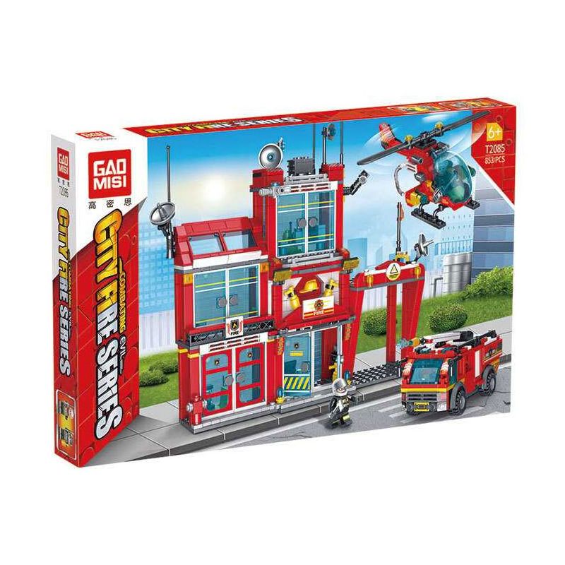 GAOMISI T2084 2084 SỞ CỨU HỎA THÀNH PHỐ bộ đồ chơi xếp lắp ráp ghép mô hình City 853 khối GAOMISI T2084 2084 SỞ CỨU HỎA THÀNH PHỐ bộ đồ chơi xếp lắp ráp ghép mô hình City 853 khối