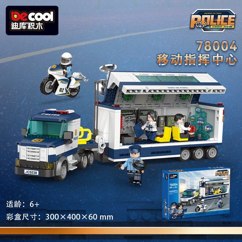 DECOOL BRICKCOOL 78004 TRUNG TÂM CHỈ HUY DI ĐỘNG bộ đồ chơi xếp lắp ráp ghép mô hình City Thành Phố 481 khối DECOOL BRICKCOOL 78004 TRUNG TÂM CHỈ HUY DI ĐỘNG bộ đồ chơi xếp lắp ráp ghép mô hình City Thành Phố 481 khối