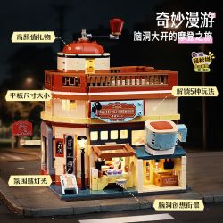 KEEPPLEY K21407 21407 THÀNH PHỐ MA THUẬT CHUYỂN VÙNG TUYỆT VỜI DU LỊCH QI TÒA NHÀ WUKANG CAFE-CAFE TAY CRANK bộ đồ chơi xếp lắp ráp ghép mô hình Creator Sáng Tạo 1392 khối