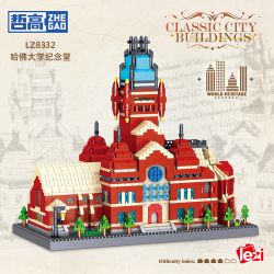 ZHEGAO LZ8332 8332 HỘI TRƯỜNG TƯỞNG NIỆM ĐẠI HỌC HARVARD bộ đồ chơi xếp lắp ráp ghép mô hình Architecture Công Trình Kiến Trúc 3210 khối
