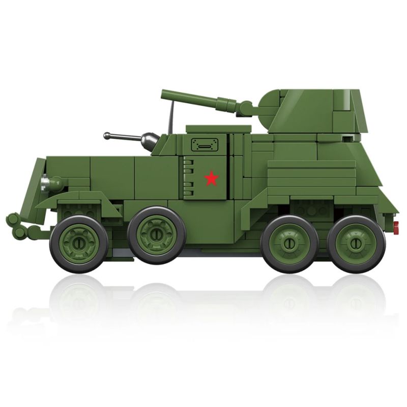 THIRDPARTY 300005 BA10 XE BỌC THÉP 1:35 tỷ lệ 1:35 bộ đồ chơi xếp lắp ráp ghép mô hình Military Army BA-10 Quân Sự Bộ Đội 350 khối