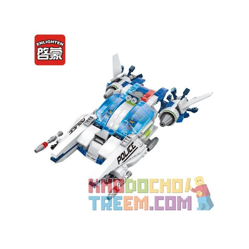 Enlighten 1616 Qman 1616 non  NGĂN CHẶN PHI THUYỀN SÁT THỦ NGƯỜI NGOÀI HÀNH TINH bộ đồ chơi xếp lắp ráp ghép mô hình Space Adventure SPACE ADVENTURE ALIEN JET ASSAULT Thám Hiểm Không Gian 517 khối