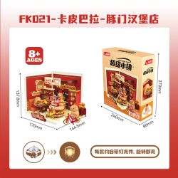 JAKI FK021 SUPER TOWN DUMEN HAMBURGER SHOP bộ đồ chơi xếp lắp ráp ghép mô hình